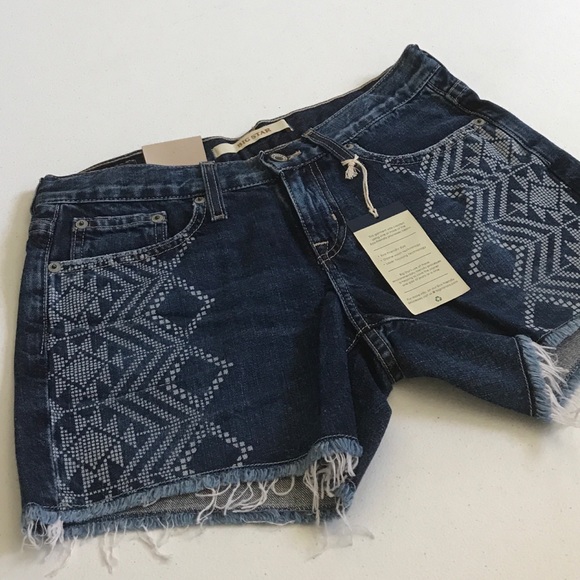 Big Star Pants - {Big Star} Alex Mid-Rise Printed Boho Denim Shorts
